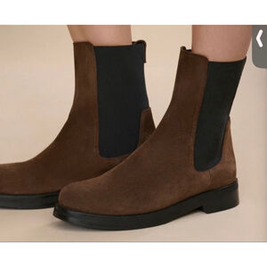 New Jenni Kayne Suede Alden Boot Brown Black Ankle Boots & Booties 9